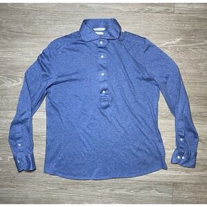 SUITSUPPLY Men's T-Shirt 41/42/16/16.5 Extra Slim Fit Polo Blue Egyptian Cotton